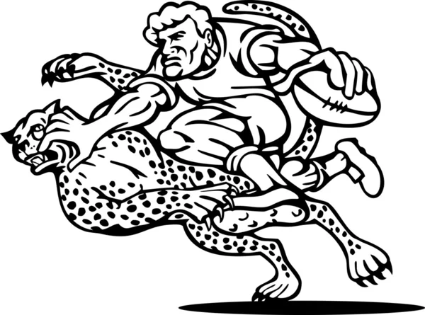 Gracz rugby rozwiązywane przez cheetah — Zdjęcie stockowe