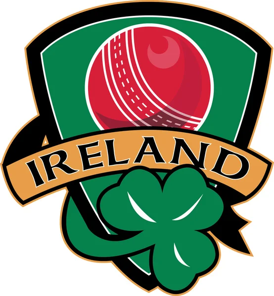 Cricket bal shamrock Ierland schild — Stockfoto