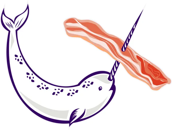 Stock image Narwhal whale stringing bacon