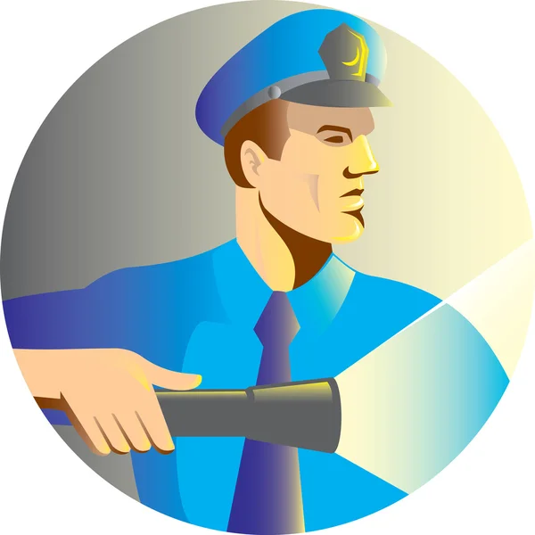 Полицейский-охранник фонарик — стоковое фото