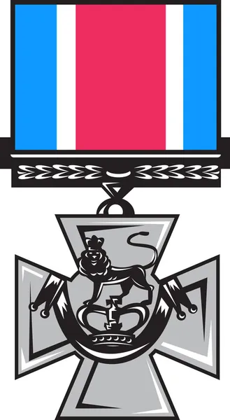 Wojskowy Medal za odwagę skrzyżowane miecze — Zdjęcie stockowe
