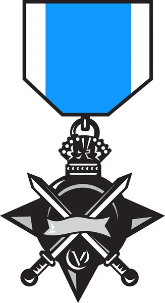 Wojskowy Medal za odwagę skrzyżowane miecze — Zdjęcie stockowe