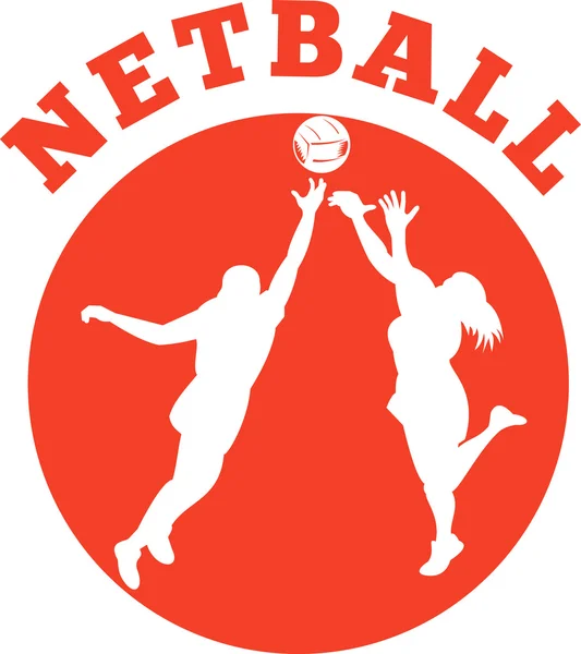 Netball jucător rebounding pentru minge — Fotografie, imagine de stoc