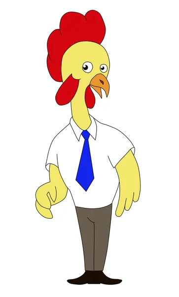 Gallo de dibujos animados pollo de pie sorprendido —  Fotos de Stock