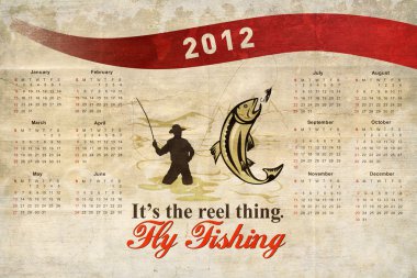 Fishing Poster Calendar 2012 Trout Fish clipart