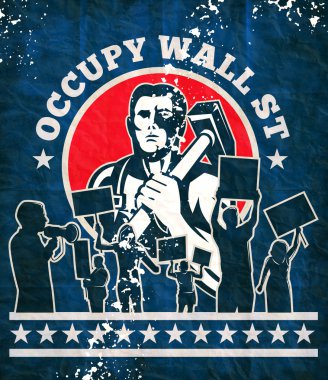 Worker hammer protester protest occupy wall street clipart