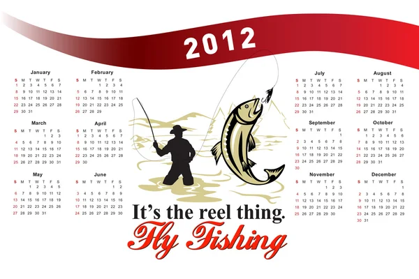 Pesca Calendario poster 2012 Pesce trota — Foto Stock