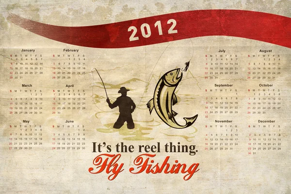 Affiche de pêche Calendrier 2012 Truite Poisson — Photo