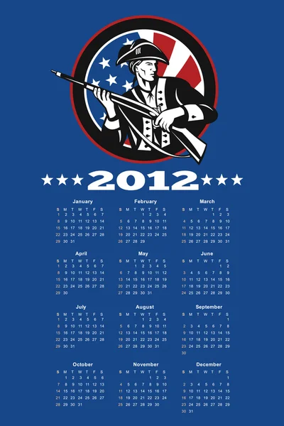 Plakatkalender der amerikanischen Patrioten-Flagge 2012 — Stockfoto
