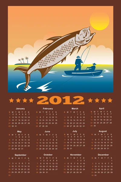 Plakat kalendarz 2012 tarpon ryb połowów — Zdjęcie stockowe