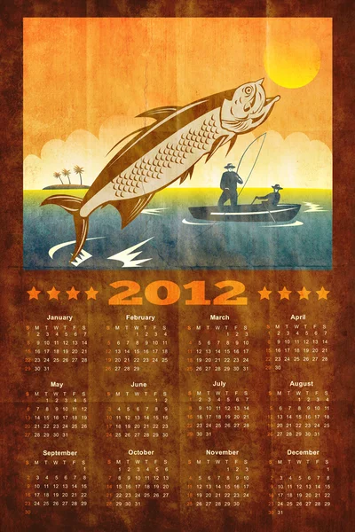 Pesca Poster Calendario 2012 Tarpon Pesce — Foto Stock