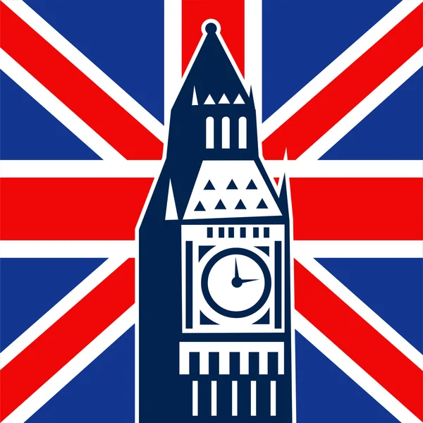 Londýn big Benu Britská vlajka — Stock fotografie