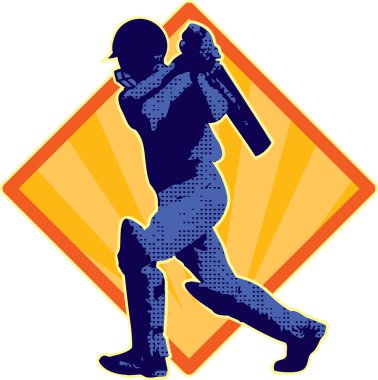 Kriket oyuncusu vurucu vurucu Retro