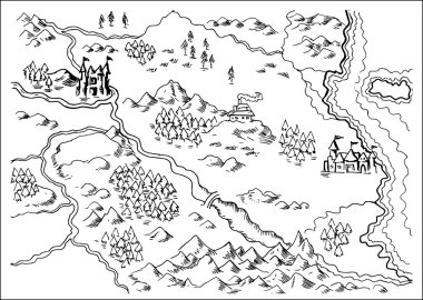 Map of Fantasy Land grunge clipart