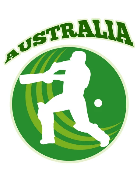 Cricket spelaren slagman vadd retro Australien — Stockfoto
