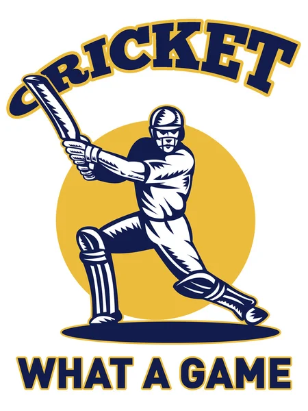 Cricket spelare Batsman Batting Retro — Stockfoto
