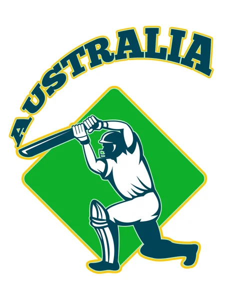 Joueur de cricket batteur batteur rétro Australie — Photo