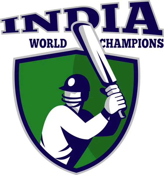 stock image Cricket player batsman shield India world champions