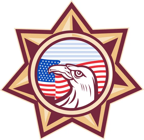 Estrellas de águila americana y estrellas de bandera de rayas — Foto de Stock