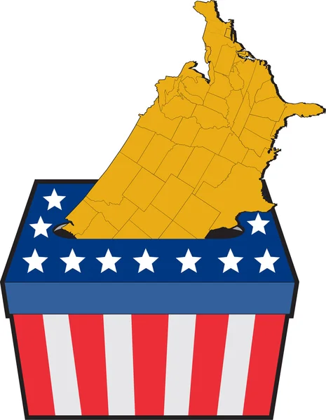美国的美国选举投票箱地图 — 图库照片