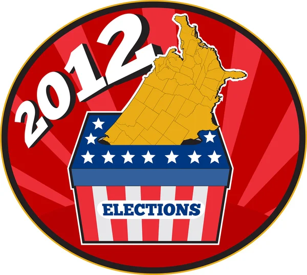 แผนที่กล่องลงคะแนนเลือกตั้งอเมริกันของสหรัฐอเมริกา 2012 — ภาพถ่ายสต็อก
