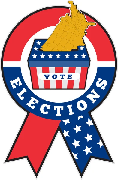 American election ballot box map of USA ribbon — Stock Photo, Image