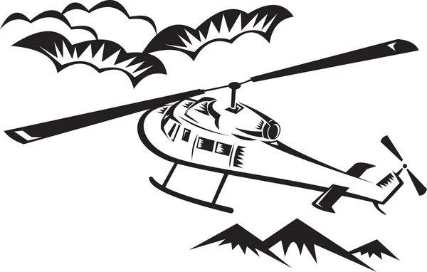 Helicóptero helicóptero voando — Fotografia de Stock