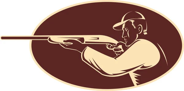 Hunter schieten gericht shotgun geweer — Stockfoto