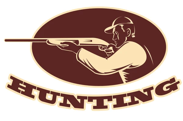 Hunter tiro apontando espingarda — Fotografia de Stock