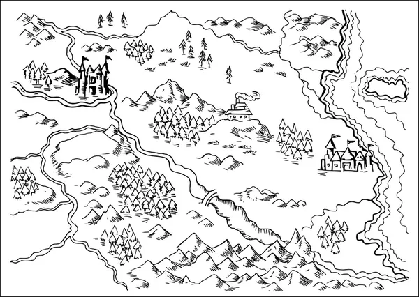 Mapa de Fantasy Land grunge —  Fotos de Stock