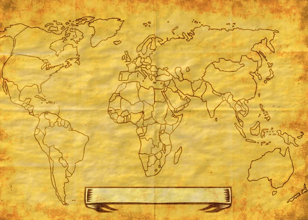 Карта мирового гранжа — стоковое фото