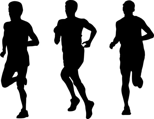 Maratona corredor correndo silhueta — Fotografia de Stock