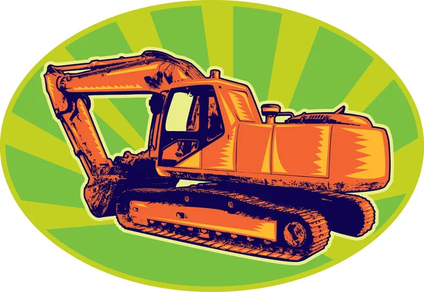 Escavadeira escavadora mecânica retro — Fotografia de Stock
