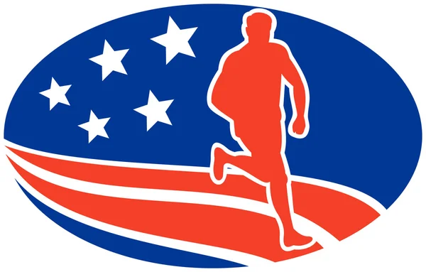 American Marathon runner stars stripes — Stock Photo, Image