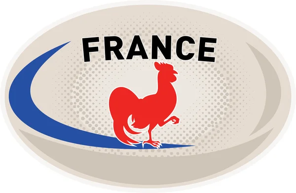 Rugby Ball France French Rooster cockerel — Stock Photo, Image
