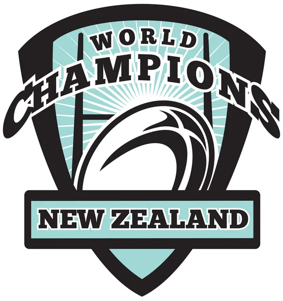 Rugby bal Nieuw-Zeeland wereldkampioenen — Stockfoto