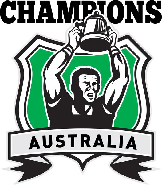 Rugby player champions cup Australia — Stock Photo, Image