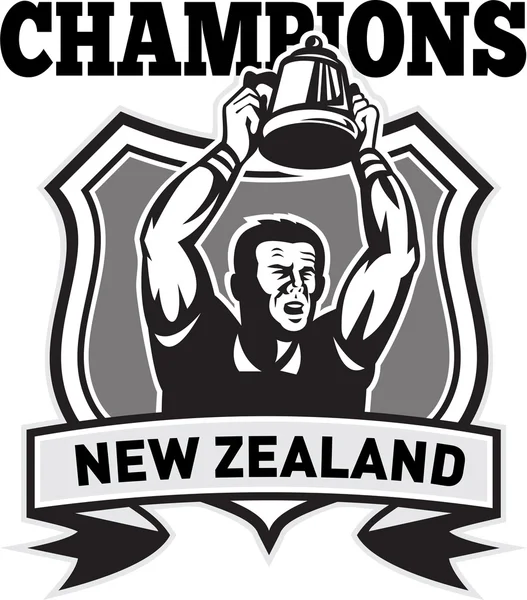 Rugby player champions cup New Zealand — Stock Photo, Image