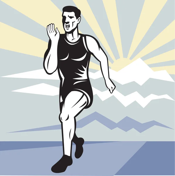 Marathon runner jogger fitness running front — Stock Photo, Image