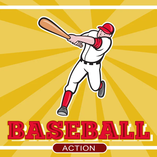 Gracz baseballu mrugnięcia stylu cartoon — Zdjęcie stockowe