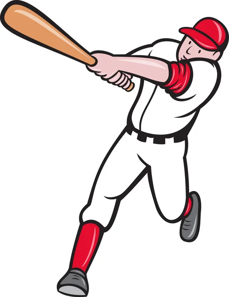 Honkbal speler batting cartoon stijl — Stockfoto