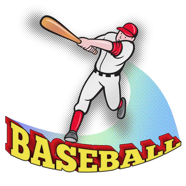Baseball player batting cartoon style — Stock Photo, Image