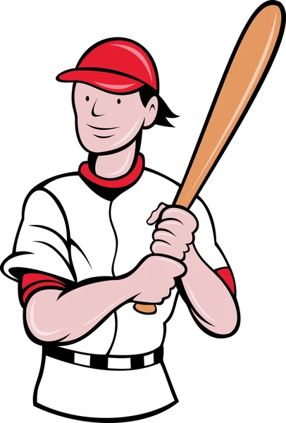 Béisbol jugador de bateo estilo de dibujos animados —  Fotos de Stock