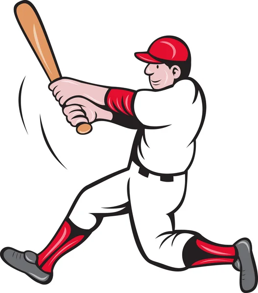Joueur de baseball frappant style dessin animé — Photo