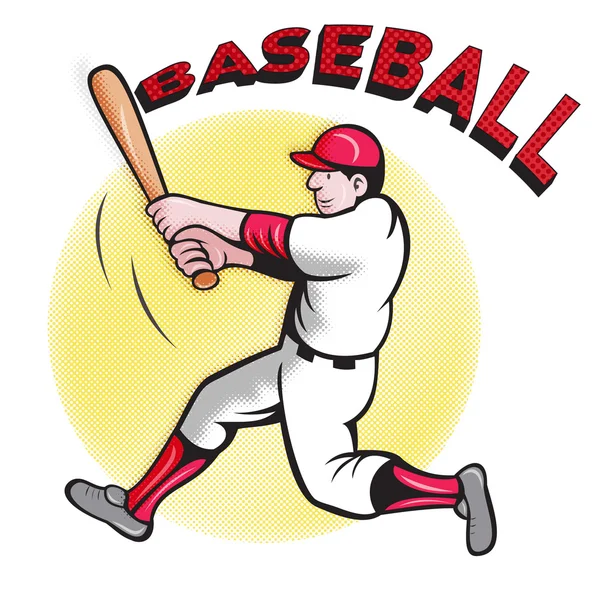 Honkbal speler batting cartoon stijl — Stockfoto