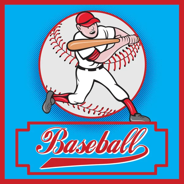 Gracz baseballu mrugnięcia stylu cartoon — Zdjęcie stockowe