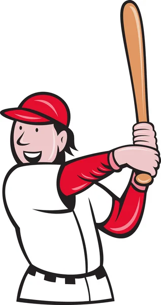 Giocatore di baseball battuta stile cartone animato — Foto Stock