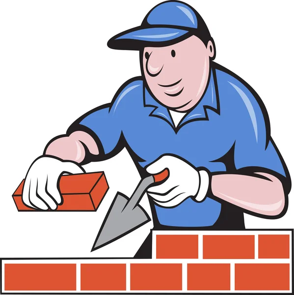 Muratore muratore al lavoro — Foto Stock