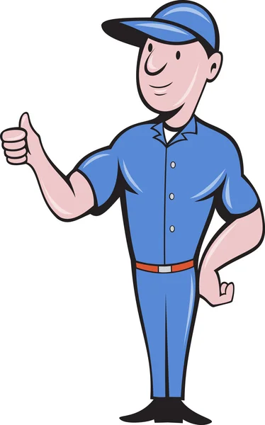 Repairman tradesman worker thumbs up — Stock Photo, Image