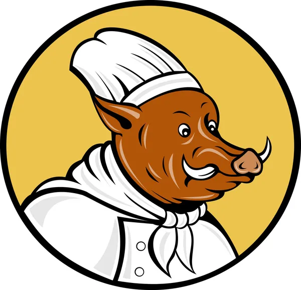Wild pig boar hog chef cook baker — Stock Photo, Image